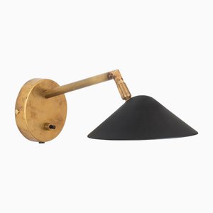 Brass Short Wall Lamp from Konsthantverk