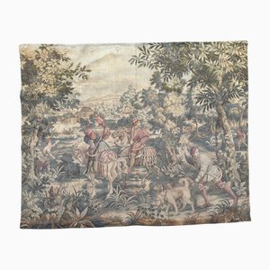 Französischer Mid-Century Jacquard Wandteppich mit Edler oder Fürstlicher Jagdszene, 1950er