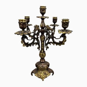 Candelabro francés vintage de latón