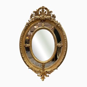 Large Ornate Gilt Wood Oval Mirror