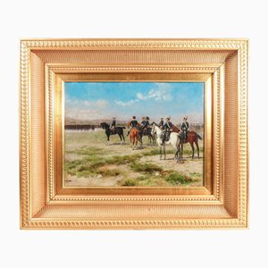 Sebastiano Panunzi, Maniobras militares, Pintura al óleo, Enmarcado