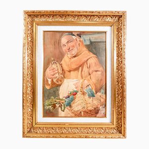 Pompeo Massani, Friar Cook, Aquarell, Gerahmt