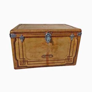 Antique Leather Trunk Courier Trunk from Gautier, 1890s