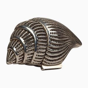 Boîte à Bibelots Triton Trompette Vintage en Métal Plaqué Argent, 1970s