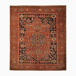 Middle Eastern Serapi Hand-Knotted Rug with Medallion Pattern