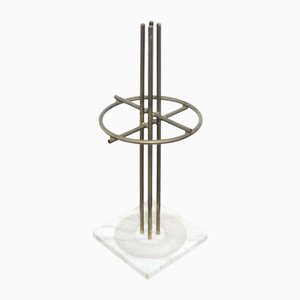 Umbrella Stand in Marble & Brass by Renato Zevi, 1970s
