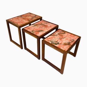 Tables Gigognes Vintage Scandinaves en Teck, 1960s, Set de 3