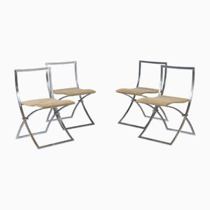 Sillas Luisa de acero cromado atribuidas a Marcello Cuneo, 1970. Juego de 4