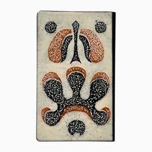 Large Danish Modern Enamel and Metal Matchbox Holder, Denmark, 1960s