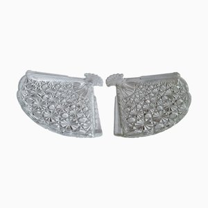 Porte-Savon Vintage en Verre, 1970s, Set de 2