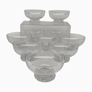 Copas de champán de cristal de Daum, años 70. Juego de 10