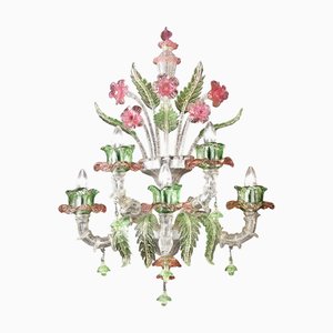 Venetian Floral Cà Rezzonico Murano Glass Wall Sconce by Simoeng