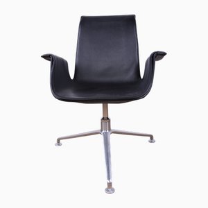 Danish Model FK 6725 Armchair in Black Leather and Chromed Steel by Preben Fabricius and Jørgen Kastholm for Walter Knoll, 2000s
