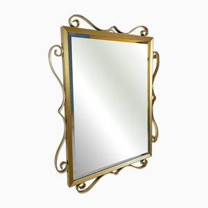 Vintage Gold Mirror in Metal, 1960s