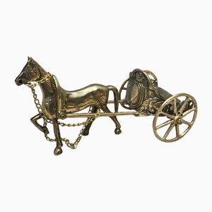 Brass Chariot & Horse Figurine