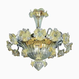 Venetian Floreal Gold Murano Glass Flush Mount by Simoeng