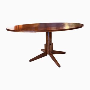 Vintage Oval Wooden Table, 1960s