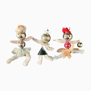 Osteuropäischer Vintage Handgemachter Tänzer, Fee & Pixie Weihnachtsdekoration, 1950er-1960er, 3er Set
