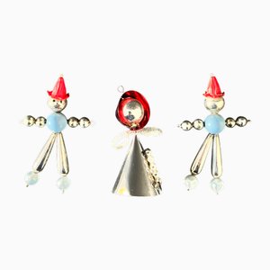 Osteuropäische Vintage Clowns & handgefertigte Weihnachtsdekorationen, 1950er-1960er, 3er Set