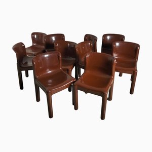 Vintage 4875 Model Chairs by Carlo Bartoli for Kartell, 1970s, Set of 10
