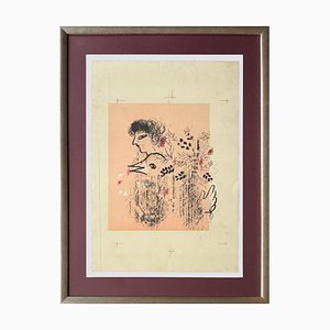 Marc Chagall, Bouquet and Bird Trial Proof, 1964, Litografia