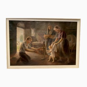 Lively Scene, 20th Century, Oil on Canvas