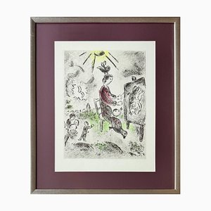 Marc Chagall, Celui qui dit les choses sans rien dire, Planche XVI, 1976, Aquatint Etching, Framed