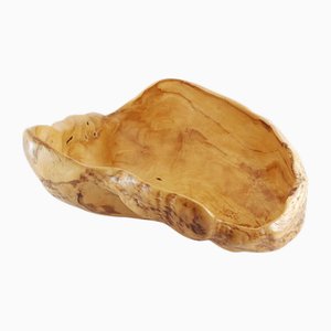 Large Swedish Handcarved Burl Wood Bowl, 1981