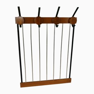 Mid-Century Wandgarderobe aus Teak und Metall, Deutschland, 1960er