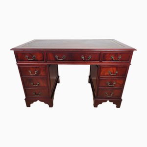 Vintage Writing Desk in Mahogany with Leather Top, 1960