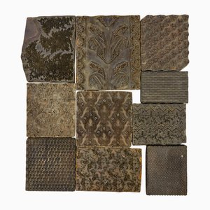 Bloques de estampado de tela de Liberty of London, 1890. Juego de 10