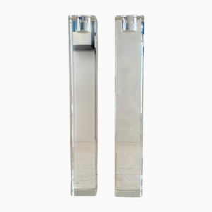 Faceted Crystal Tube Candlesticks, 1970, Set of 2