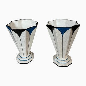 Art Deco Vasen von Longwy, 1930er, 2er Set