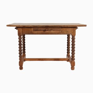 Mesa de centro alta danesa barroca antigua hecha a mano de roble de Axel Einar Hjorth, década de 1850