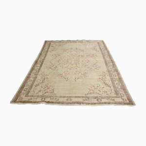 Tapis Oushak Vintage Anatolien Beige, 1960s