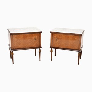 Italienische Vintage Nachtschränke aus Marmor, 1950er, 2er Set