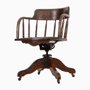 Chaise de Bureau Art Déco avec Cadre en Chêne, 1940s