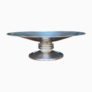Große versilberte Art Deco Metallschale oder Tafelaufsatz von Christofle, Frankreich, 1930er