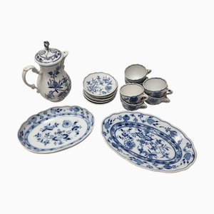 Antique Porcelain Tableware by Carl Teichert for Meissen, 1890s, Set of 15