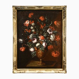 Nach Francesca Volò Smiller / Vincenzina, Blumenstillleben, 1680, Öl auf Leinwand