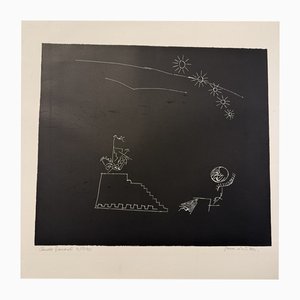 Claudio Granaroli, Komposition, 1970er, Linolschnitt