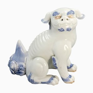 Japanese Hirado Porcelain Lion Dog Sculpture, 1880