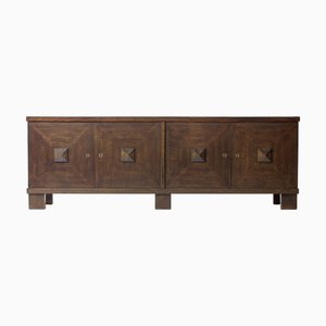 Brutalist Sideboard in Dark Stained Oak, 1970s
