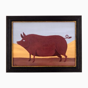 Matt Rix, Naive Style Prize Tamworth Pig, Print, Framed