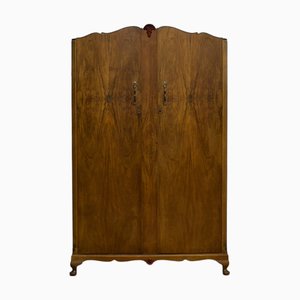 Vintage Art Deco Kleiderschrank aus Nussholz, 1950er
