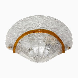 Vintage Italian Glass Wall Sconce, 1980s