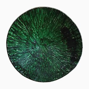 Vintage Moroccan Tamegroute Green Ceramic Bowl, 1980