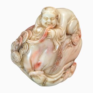 Sello de eruditos de piedra Shoushan chino, años 30