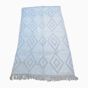 Vintage Berber Beni Ourain Hand Woven Diamond Pattern Woolen Rug, 1980