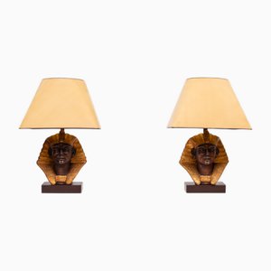 Large Ceramic Toetanchamon Table Lamps, 1970s, Set of 2